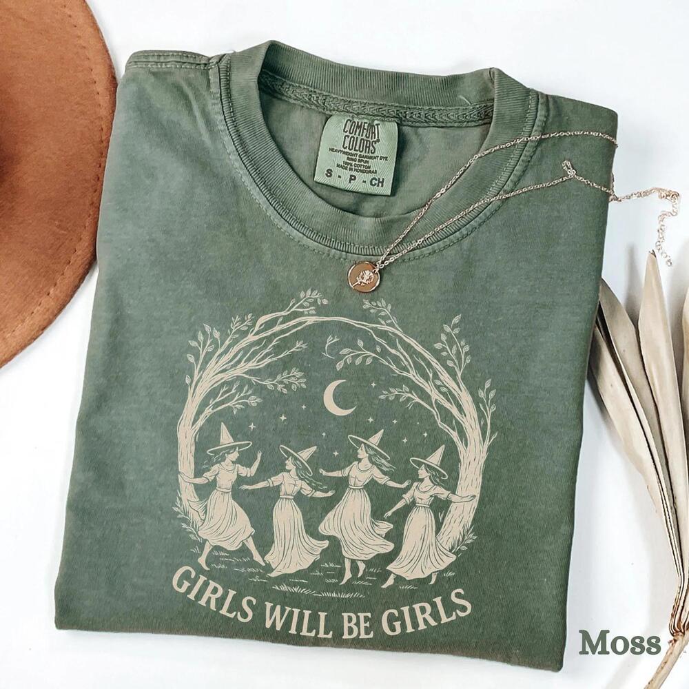 Girls Will Be Girls Witch  Shirt, Funny Witch Shirt, Halloween Women